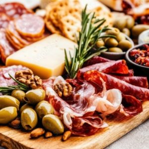 BUFFET DES TRADITIONS (salades, cakes, charcuteries, fromages et desserts)