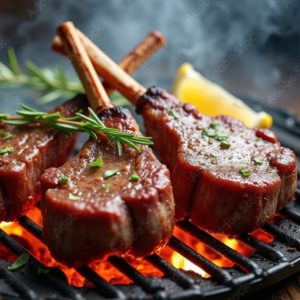 CÔTE D'AGNEAU CUITE AU FEU DE BOIS (à l'unité)