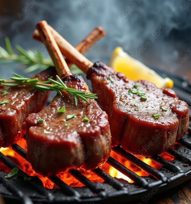 CÔTE D'AGNEAU CUITE AU FEU DE BOIS (à l'unité)