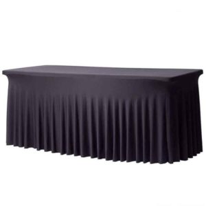 NAPPE NOIRE HOUSSE RECTANGULAIRE JUPE EXTENSIBLE 60 CM L X 200 CM L