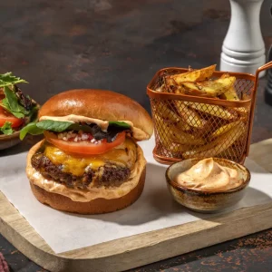 BURGER AU BOEUF ET AU CHEDDAR 400g (A commander pour l'animation burgers)