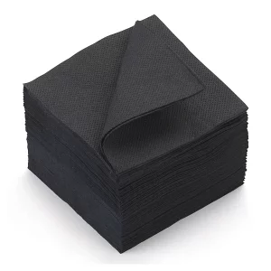 SERVIETTES NOIRES TRAITEUR COCKTAIL (20 X 20cm lot de 50 serviettes)