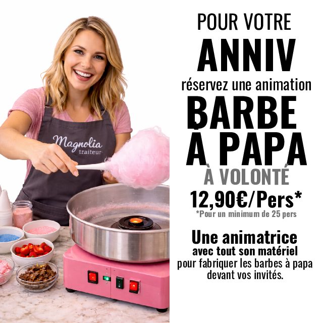 ANNIVERSAIRE AVEC UNE ANIMATION BARBE À PAPA