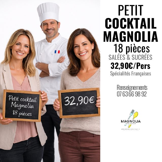 PETIT COCKTAIL MAGNOLIA (18 pièces salées et sucrées)