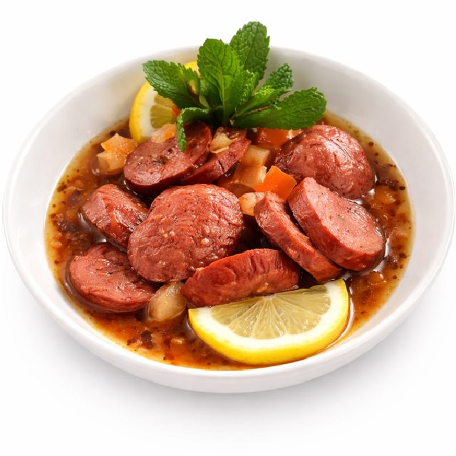 SOUDJOUK SAUCISSES ÉPICÉES (Plat - Min de commande 5 plats de 300g/Pers)