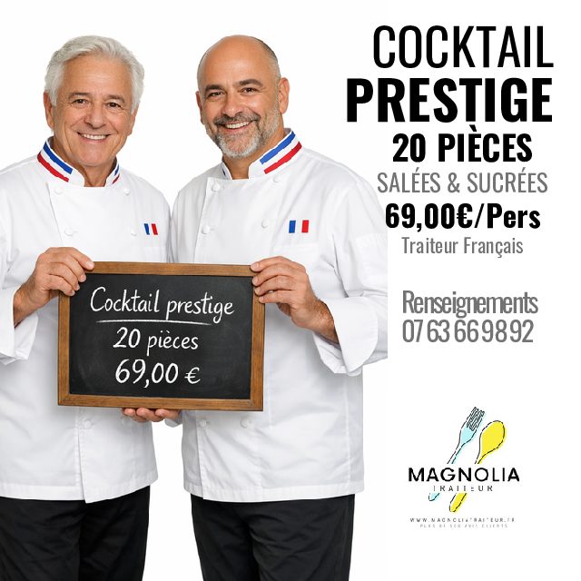 COCKTAIL PRESTIGE (20 pièces salées et sucrées)