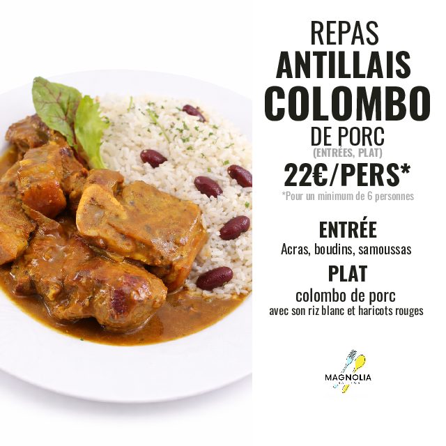 COLOMBO DE PORC  (Entrée + plat -Pour minimum 6 personnes)