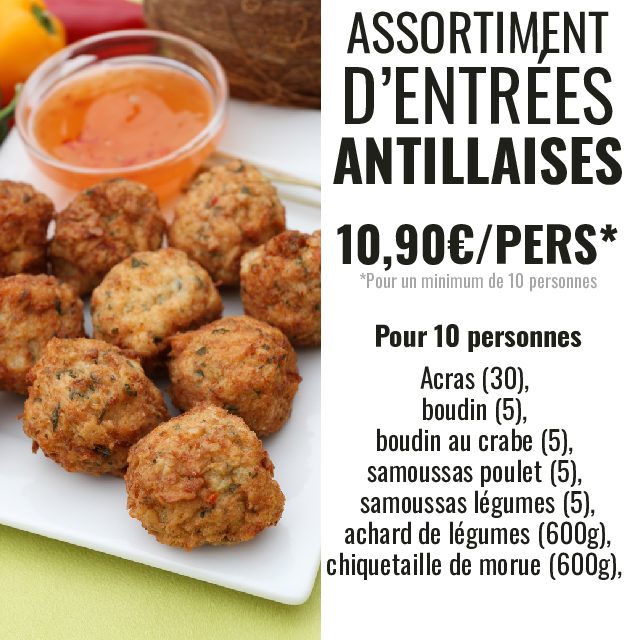 ASSORTIMENT D'ENTRÉES ANTILLAISES