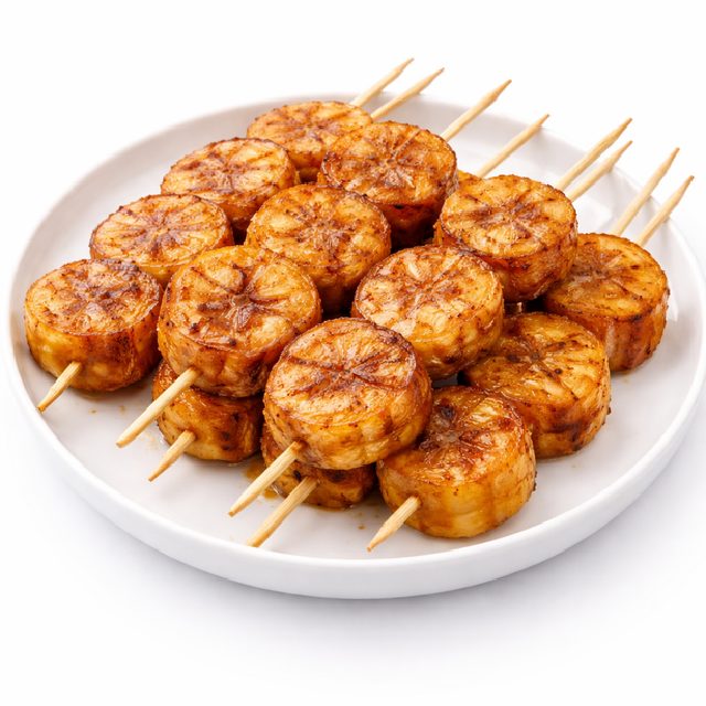 BROCHETTES DE BANANES PLANTAIN (Minimum de commande 10 brochettes)